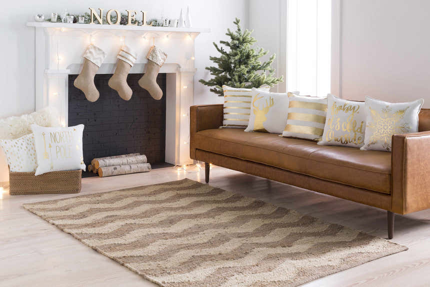 Pontypool Gold Script North Pole Lumbar Pillow - Clearance