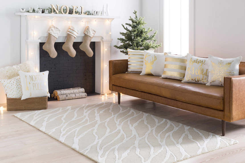 Pontypool Gold Script North Pole Lumbar Pillow - Clearance