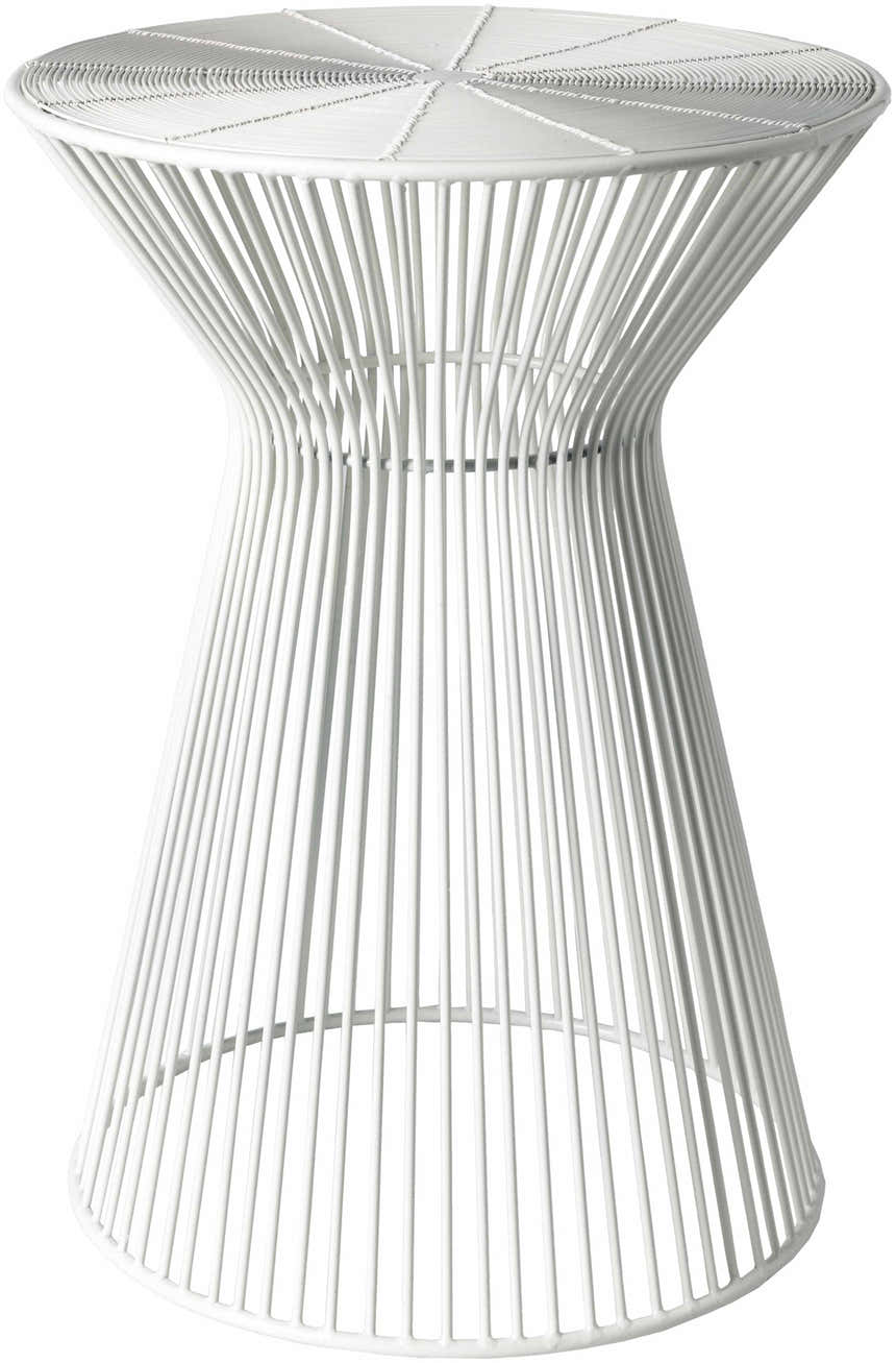 Bulo White Modern Wire Drum End Table - Clearance