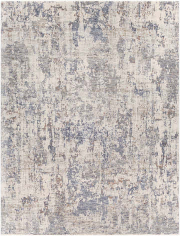 Close-up of the Broxbourne Area Rug. Contemporary style with blush, brown, cream, and navy abstract pattern. Design-Rectangle-710103