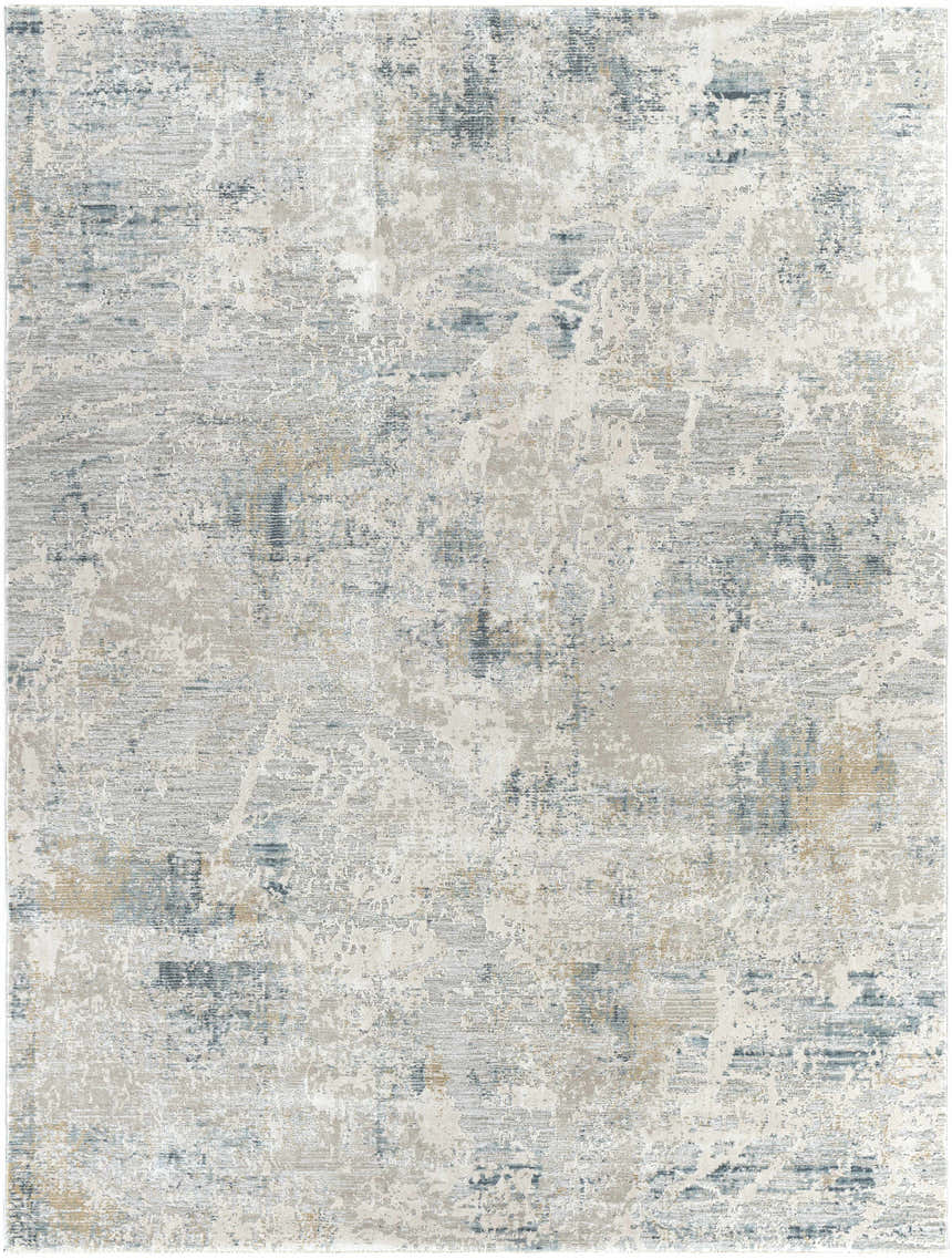 Close-up of the Burstwick Thick Luxe Boutique Rug featuring a contemporary abstract design in dusty sage, navy, and taupe. Design-Rectangle-710103