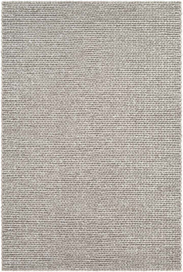 Close-up of the hand woven Cirencester Area Rug. Ivory and medium gray natural fiber rug with a contemporary design. Design-Rectangle-576