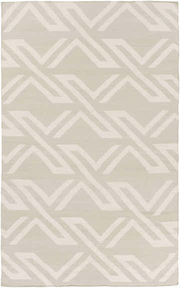 Close up of the ivory Castlederg Area Rug featuring a contemporary geometric pattern. Hand woven viscose rug. Design-Rectangle-576