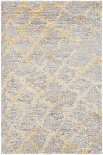 Close-up of the Daisytown Area Rug. Beige rug with a contemporary animal pattern in brown, gray, and off-white viscose. Design-Rectangle-23
