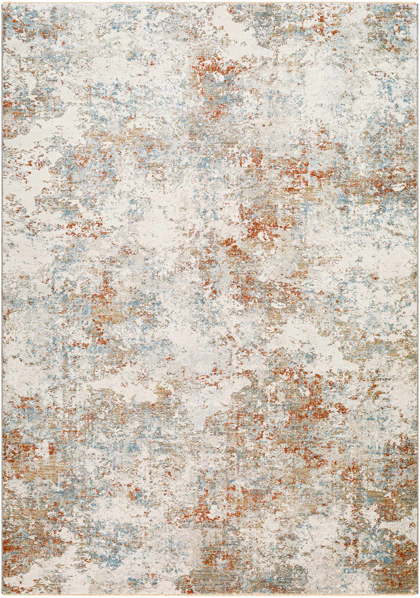 Dinos Thick Luxe Rug: contemporary design with dark gray, gray, brown, and blue abstract pattern. Design-Rectangle-67910