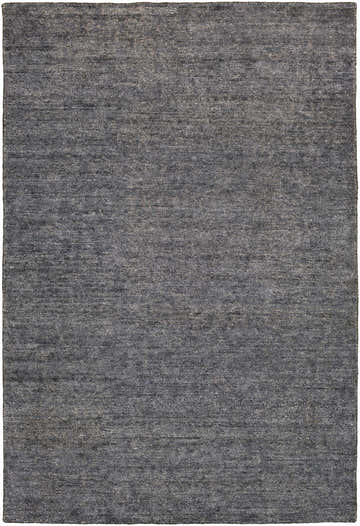 Close-up of the hand woven Lecompton Solid Charcoal Viscose Rug, a contemporary rug with a subtle texture. Design-Rectangle-69