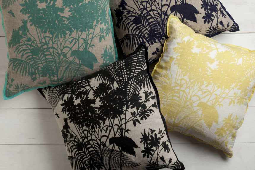 Enmore Black Botanical Accent Pillow - Clearance