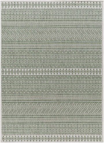 Madras Natural Gray Green All Over Performance Area Rug with geometric, diamond, and chevron patterns. Design-Rectangle-537