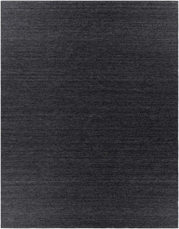 Close-up of the Galiwinku Indoor & Outdoor Rug. Hand-woven, charcoal and black recycled PET yarn with a subtle texture. Design-Rectangle-810