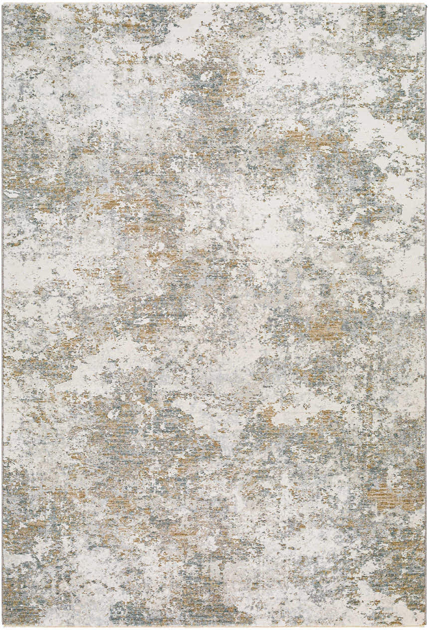 Close-up of a Ganit Thick Luxe Boutique Rug. Beige, bone, and gray abstract pattern. Contemporary style. Design-Rectangle-576