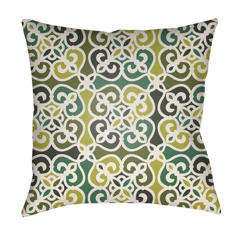 Gocoton Green Geometric Outdoor Throw Pillow