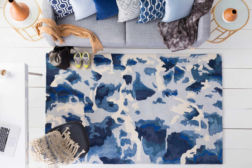 Ashuelot Navy Hexagon Pattern Accent Pillow - Clearance