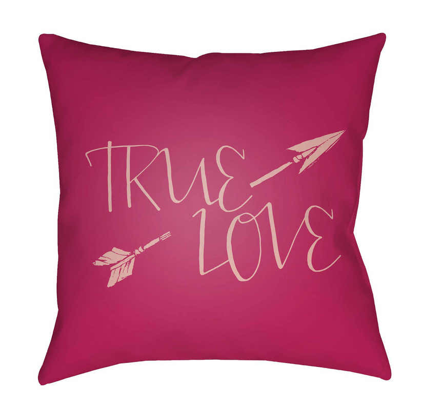 True Love Pink Outdoor Throw Pillow Cover