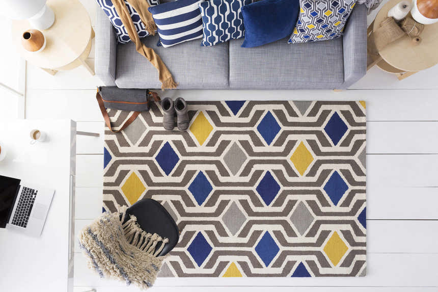 Ashuelot Navy Hexagon Pattern Accent Pillow - Clearance