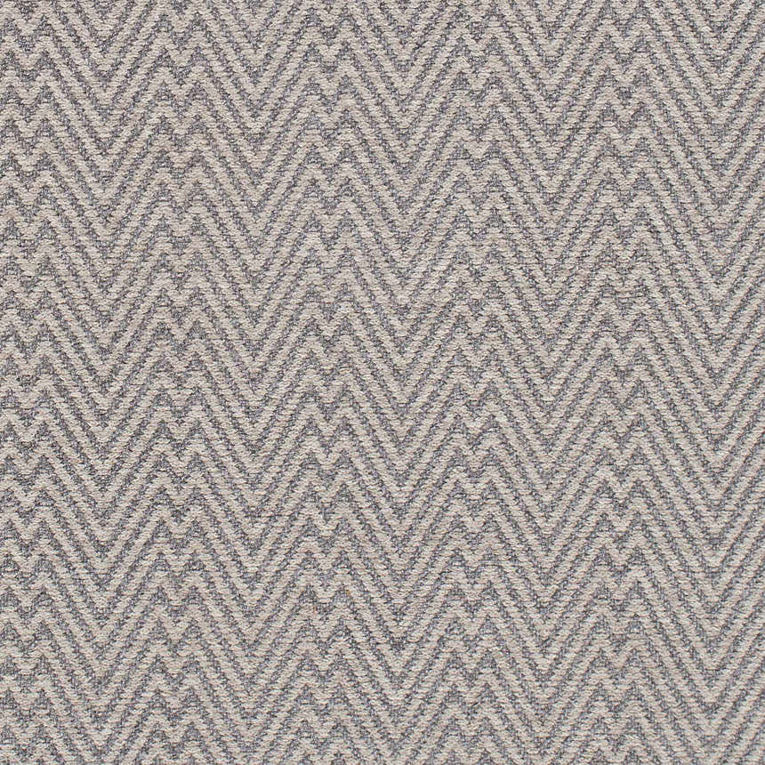 Close-up of the Herlong Charcoal Herringbone Rug, featuring a tightly woven zigzag pattern in charcoal and light brown. Swatch