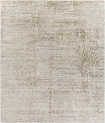 Close-up of the Horsford Area Rug. Hand-loomed rug in charcoal, medium gray, and taupe with a subtle, distressed pattern. Design-Rectangle-810
