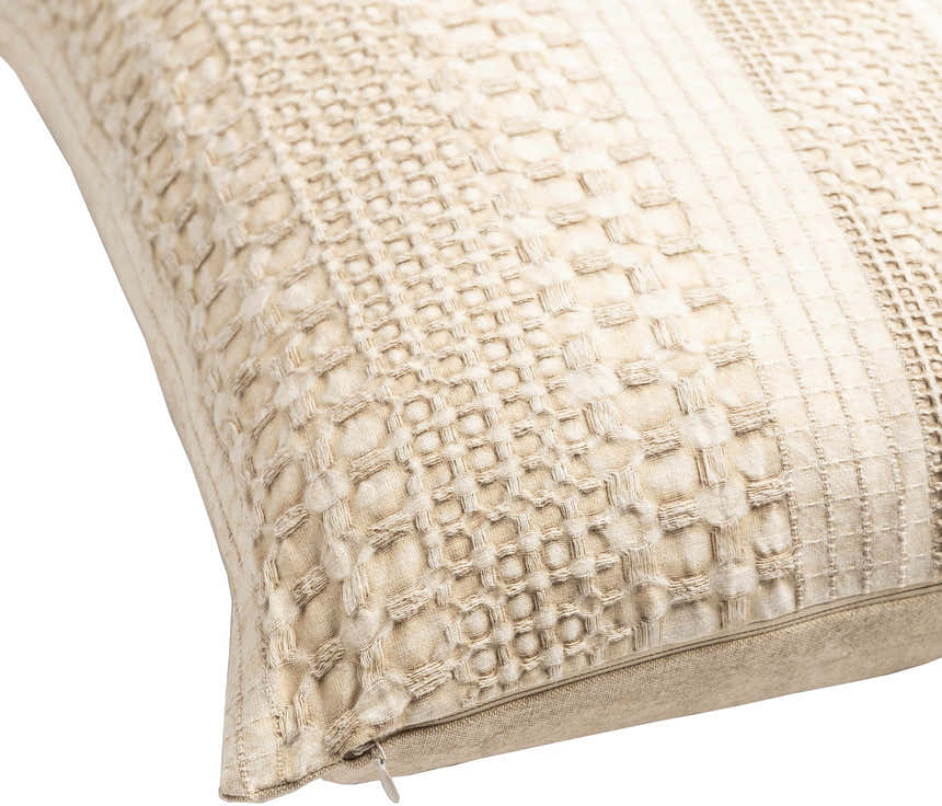 Jira Beige Square Throw Pillow