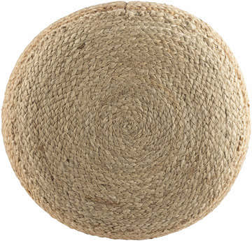 Kanashevo Brick Red Handwoven Gray Cotton Pouf