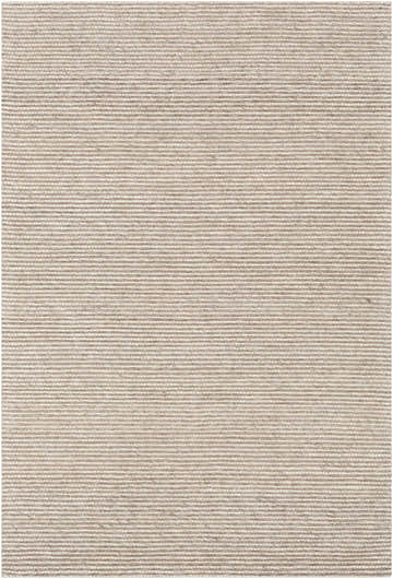 Close-up of the hand woven Kerman Carpet, featuring a dark brown and light gray contemporary design. 70% Wool texture. Design-Rectangle-576