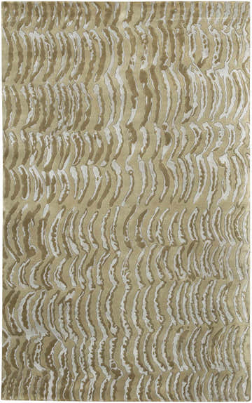 Close-up of the Kirksey Premium Area Carpet in Arctic Stone, Dark Gray, and Multi Brown. Hand-knotted wool shag rug. Design-Rectangle-58