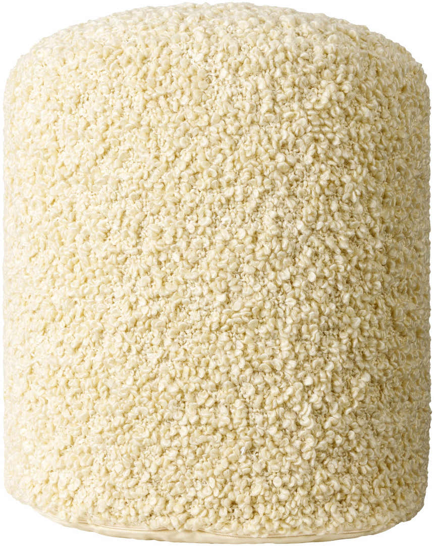 Kamarpukur Ivory Knitted Gray Cotton Pouf - Clearance