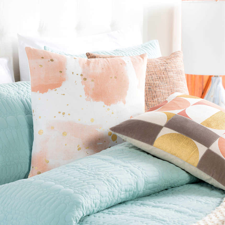 Kuanos Peach Splash Art Throw Pillow - Clearance