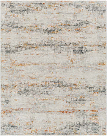 Close-up of the Midhurst Luxe Rug; a contemporary rug with brick red, cream, dusty sage, and gray abstract pattern. Design-Rectangle-710103