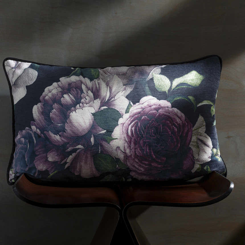 Merrylands Purple Floral Elegance Lumbar Pillow - Clearance