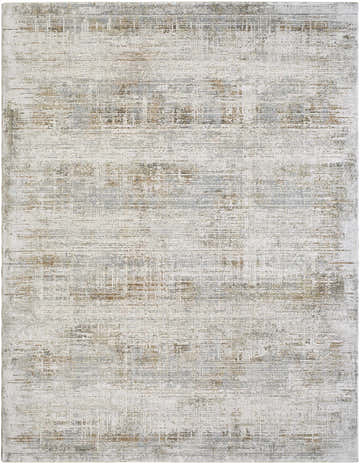 Close-up of the Neron Blue Gray Thick Luxe Abstract Rug, showcasing its charcoal, cream, and light brown colors. Design-Rectangle-710103