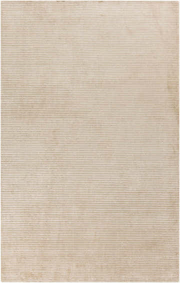 Close-up of the beige Plummer Area Carpet. Hand-woven rug with subtle striped texture. Design-Rectangle-58