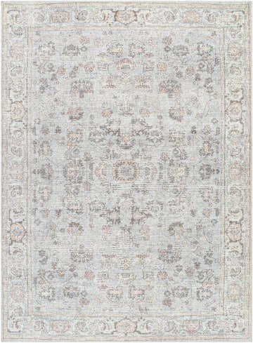 Livabliss x Our PNW Home Olympic Damask Light Blue Rug with cream, gray, and brown traditional damask pattern. Design-Rectangle-537