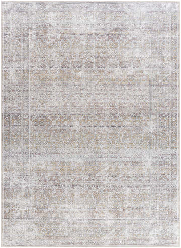 Close-up of the PNW Home Rainier Damask Dark Brown Washable Rug, featuring a traditional, distressed damask pattern. Design-Rectangle-5373