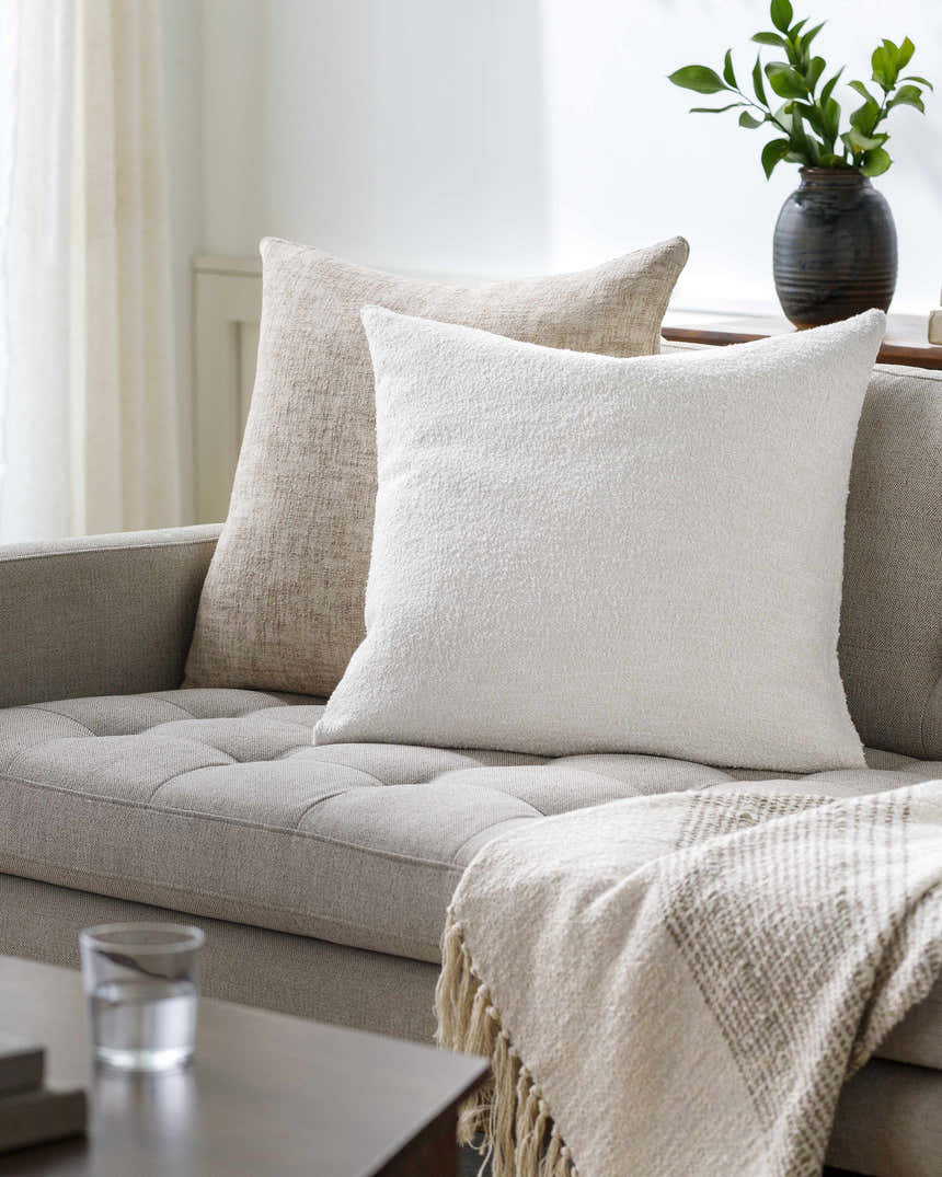 Ronit Ivory Outdoor Throw Pillow - Clearance