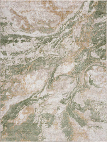 Close-up of the Lively Marble Green Area Rug, showcasing its cream, green, and beige marbled design and soft texture. Design-Rectangle