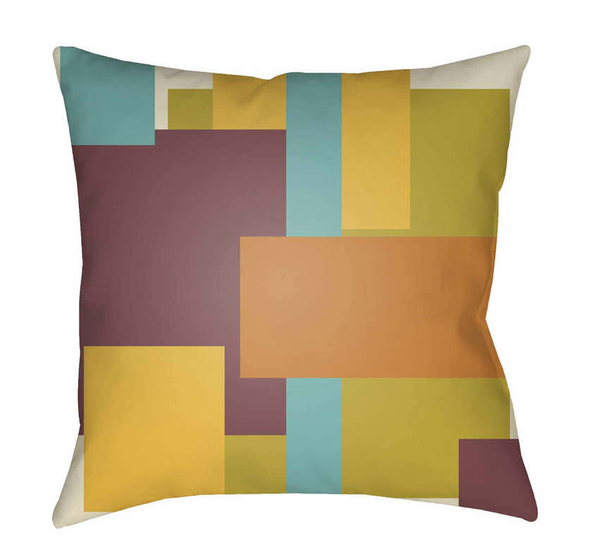 Salluit Geometric Multicolor Squares Accent Outdoor Pillow