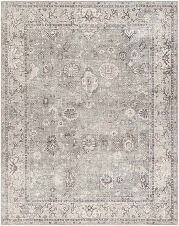Close-up of the Davina Damask Light Gray rug by Livabliss x Becki Owens, featuring a traditional floral pattern. Design-Rectangle-71010