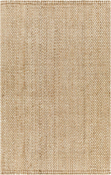 Close-up of the Dinah Natural Textured Jute Rug showing the woven texture and subtle herringbone pattern. Design-Rectangle-576
