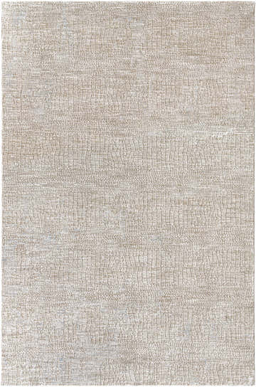 Close-up of the Laina Area Rug. Light gray and natural gray textured pattern, machine woven polyester. Design-Rectangle-6796