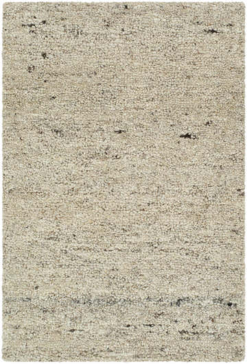 Close-up of the hand-tufted Sevan Beige Wool Area Rug, featuring a textured ash and pearl design. Farmhouse style. Design-Rectangle-23