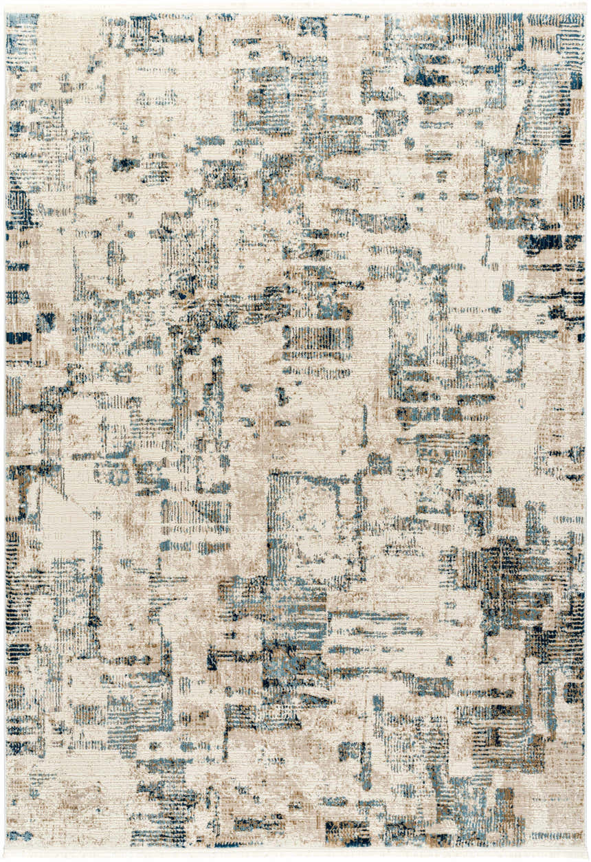 Close-up of the Hyeon Area Carpet featuring a contemporary abstract design in charcoal, gray, and brown tones. Design-Rectangle-537