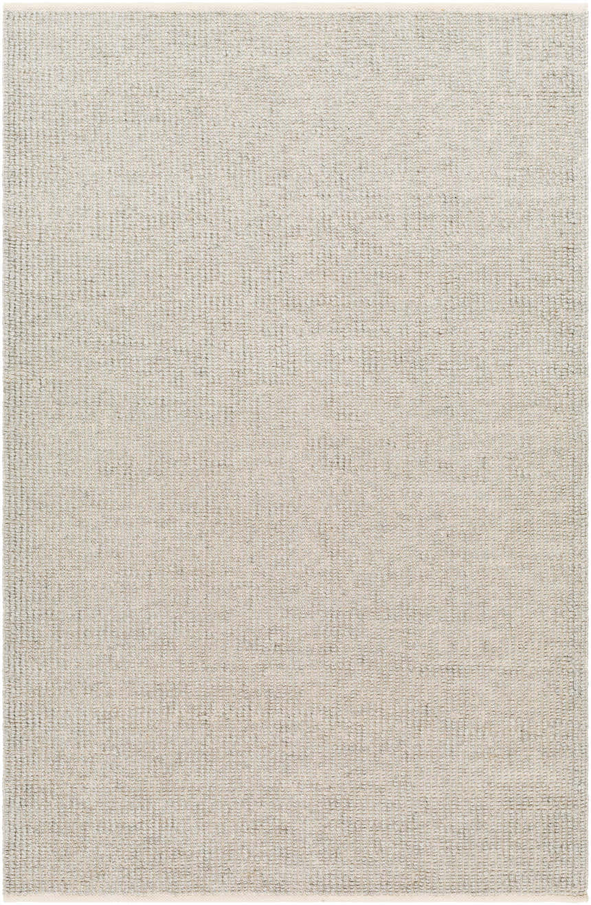 Close-up of the Blaga Area Rug showing its hand-woven texture and neutral colors like gray, lambswool, and light brown. Design-Rectangle-576