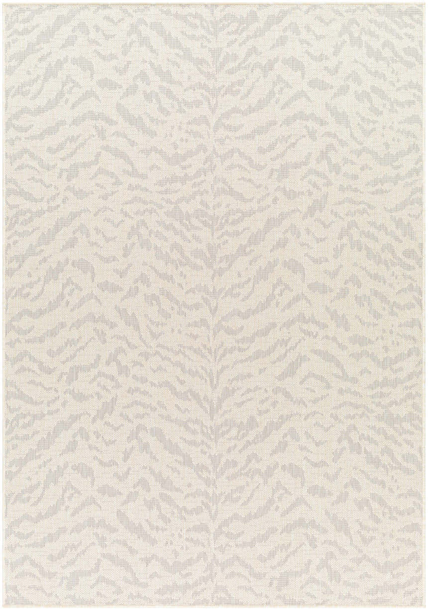 Close-up of Friso Cream Area Rug with a subtle beige and gray abstract pattern and soft, woven texture. Design-Rectangle-537