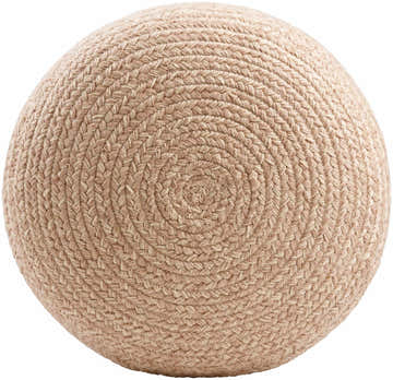 Tonanitla Natural Fiber Dusty Pink Knitted Outdoor Pouf