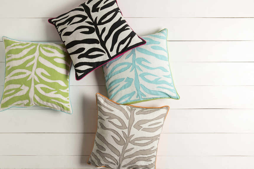 Hawkinge Gray Zebra Pattern Throw Pillow - Clearance