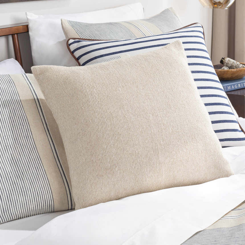 Evan Oatmeal Square Throw Pillow - Clearance