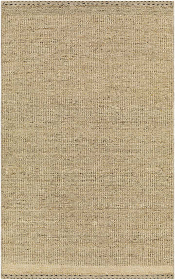 Close-up of the beige Yaniklar flat woven wool rug. The rug has a subtle textured pattern and neutral, earthy tones. Design-Rectangle-576