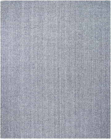 Close-up of the Zareh Blue Solid Area Rug. Hand-loomed texture in slate blue and silver gray recycled PET yarn. Design-Rectangle-810