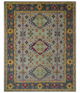 Custom Made Silver, Charcoal and Purple Traditional Oriental Hand Knotted wool Rug