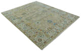 Hand Knotted Beige, Ivory and Gray Traditional Oushak Custom Made Wool Area Rug