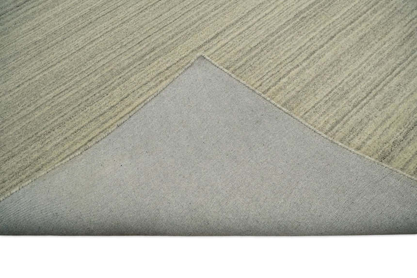Custom Made Hand Tufted Solid Shaded Brown, Beige and Gray Area Rug
